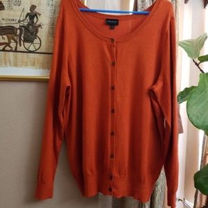 Lane Bryant orange cardigan. Size 18/20